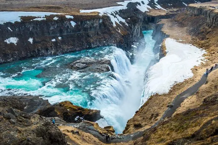 glufoss waterfall in Iceland