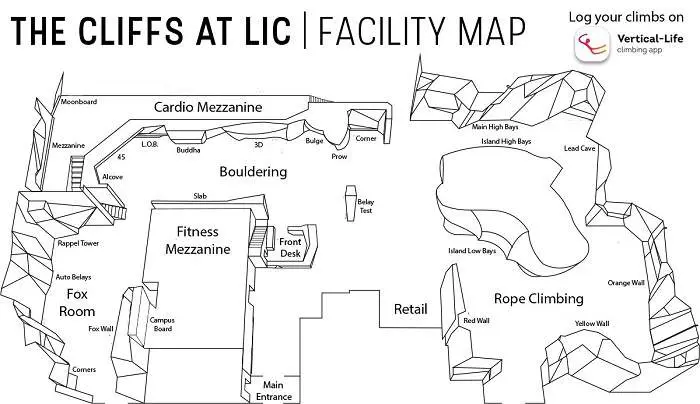 the cliffs at LIC map