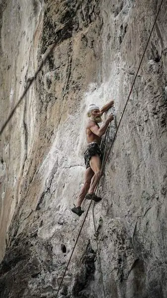 old man climbing